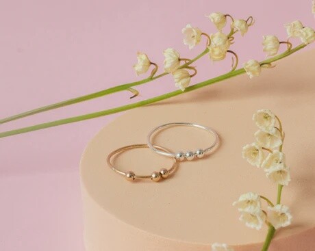 Silver Anxiety Fidget Ball Ring