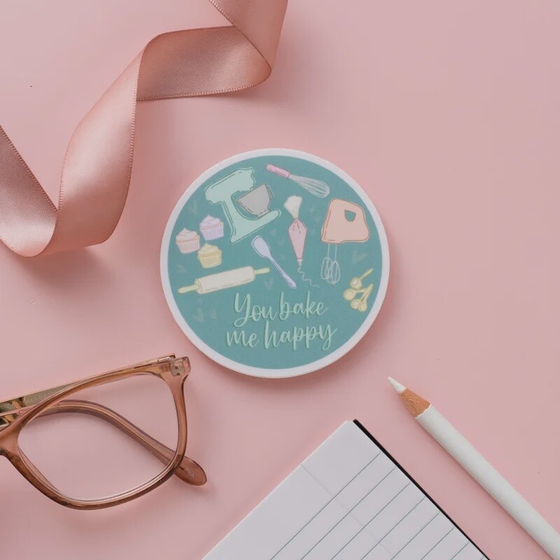 Bake Me Happy Vinyl Sticker