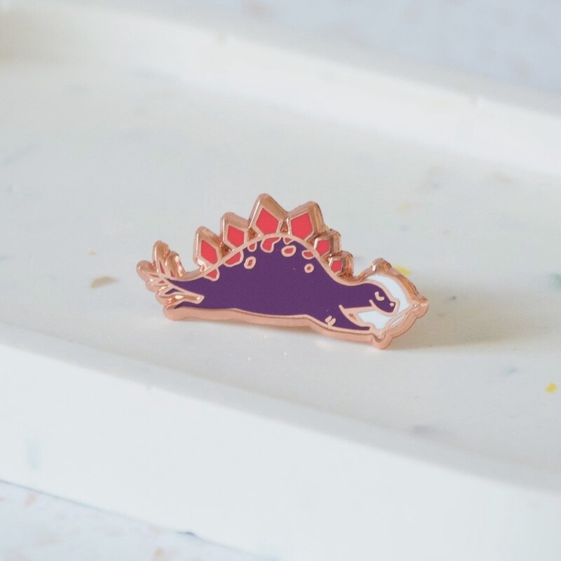 Stegosaurus Napping Enamel Pin