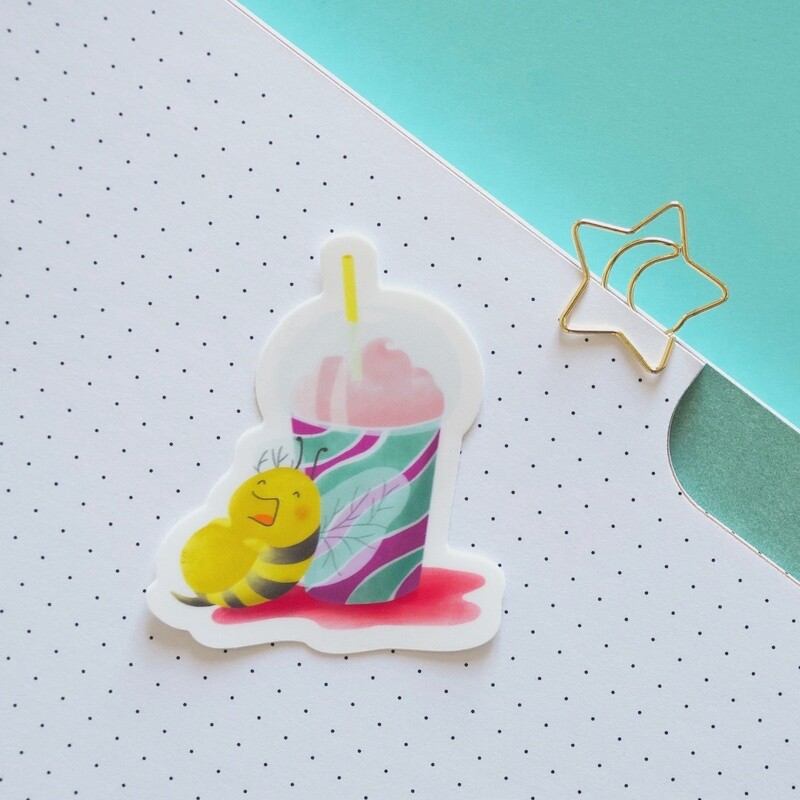 Bumble Bee Slurpee Vinyl Sticker