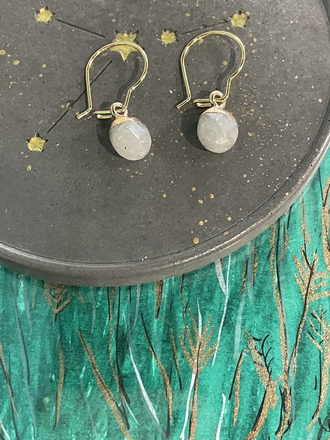 Labradorite Hoops Earrings