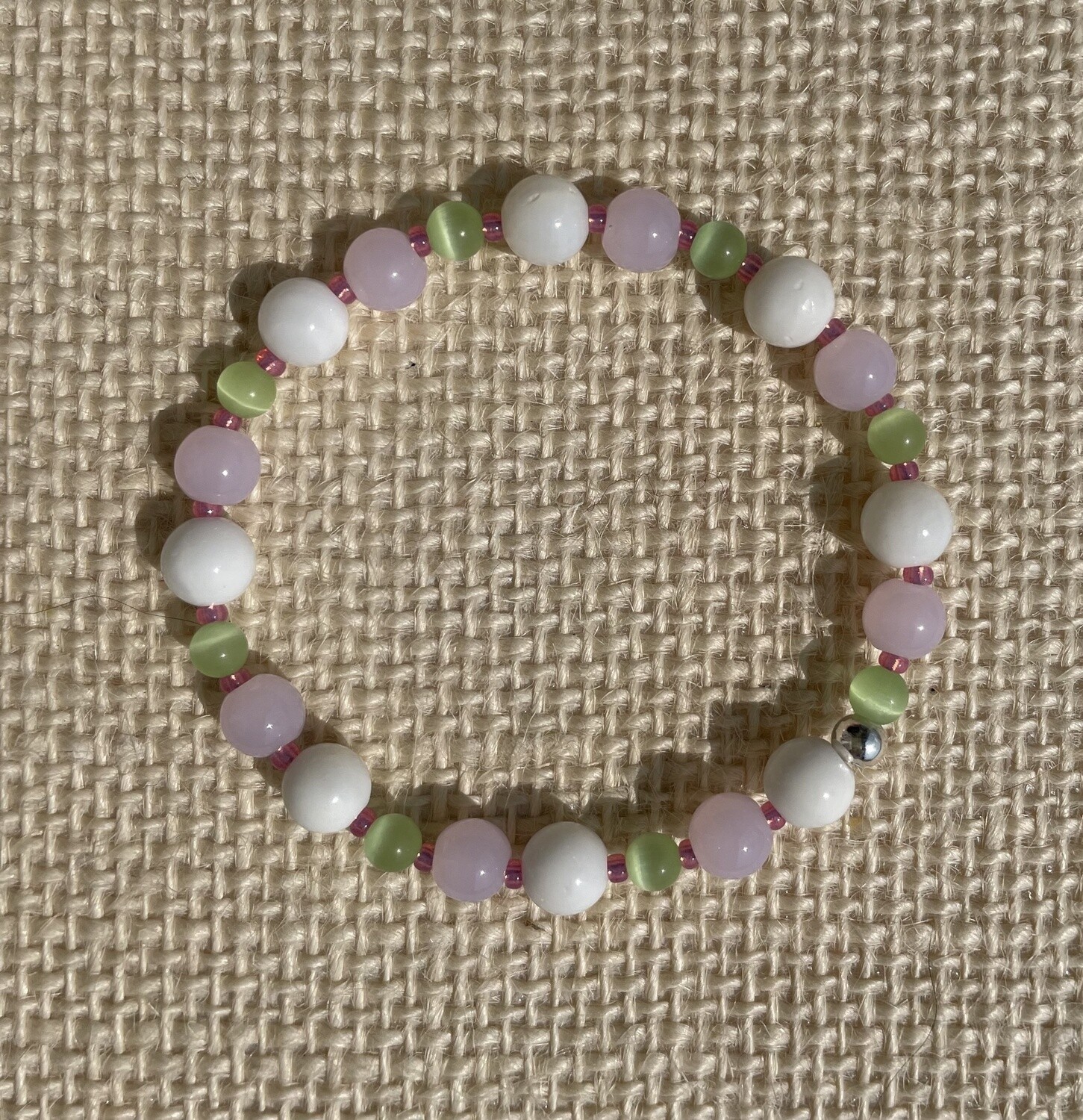 Girls Cat Bracelet, Colour: Green-Pink-White