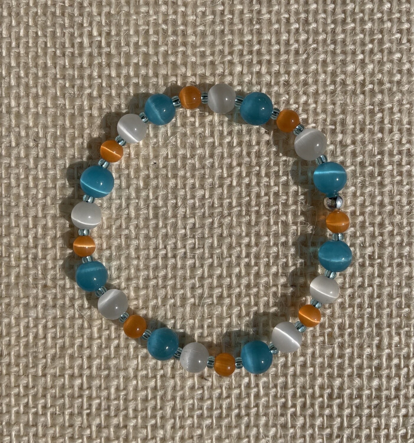 Girls Cat Bracelet, Colour: Blue-White-Orange