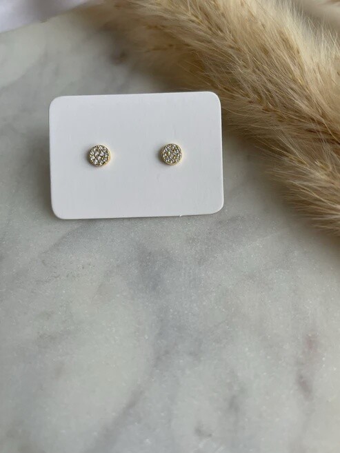 Full Moon Sparkle Studs Gold