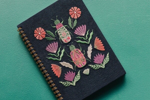 Amulet Ring Bound Embroidered Notebook