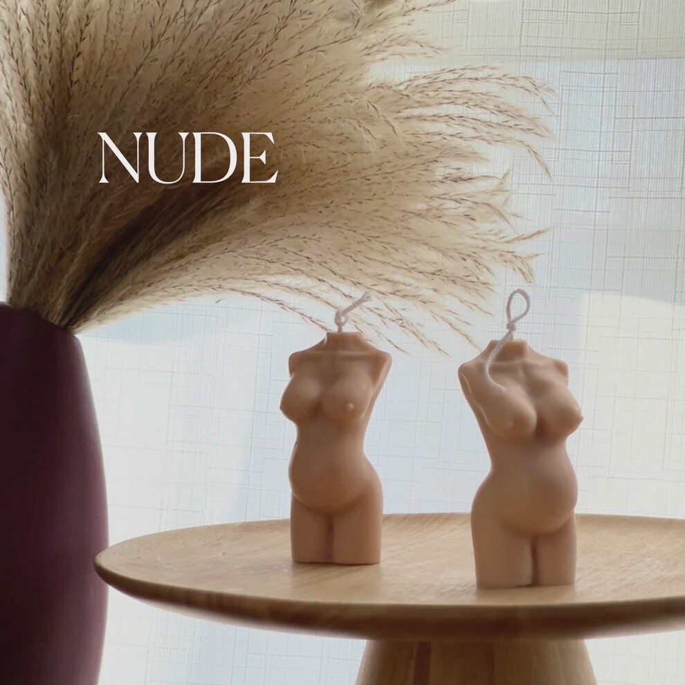 Pregnant Body Candle, Colour: Nude