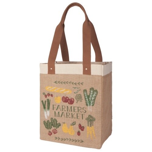 Farmers Market Shopping Tote Laminated Lining