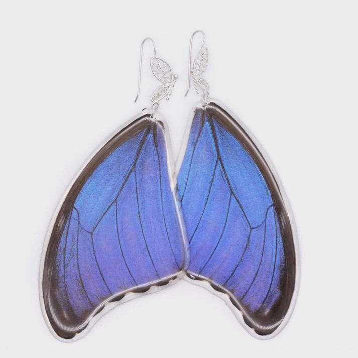 Sterling Silver Filigree Hook Forewing Earrings