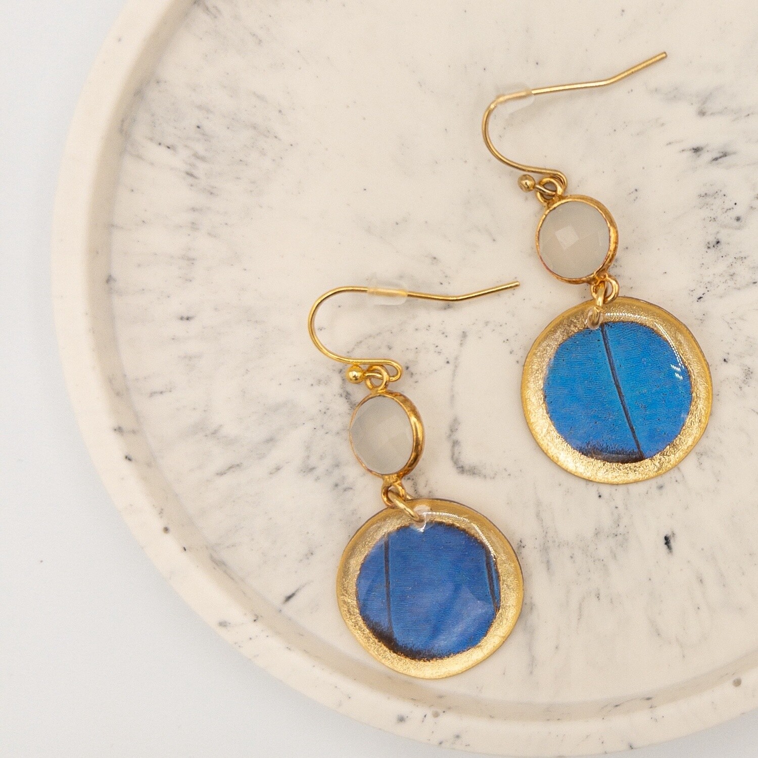 Blue Morpho Opalite Earrings