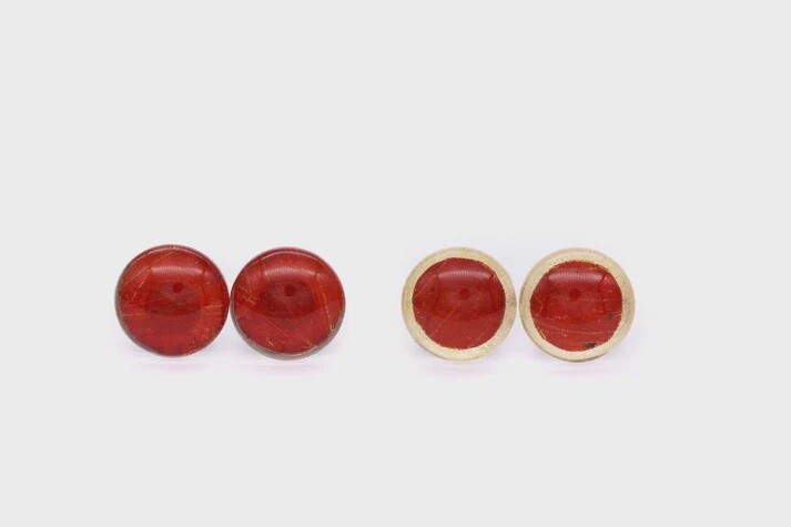 Blood Red Glider Butterfly - Glass Studs.