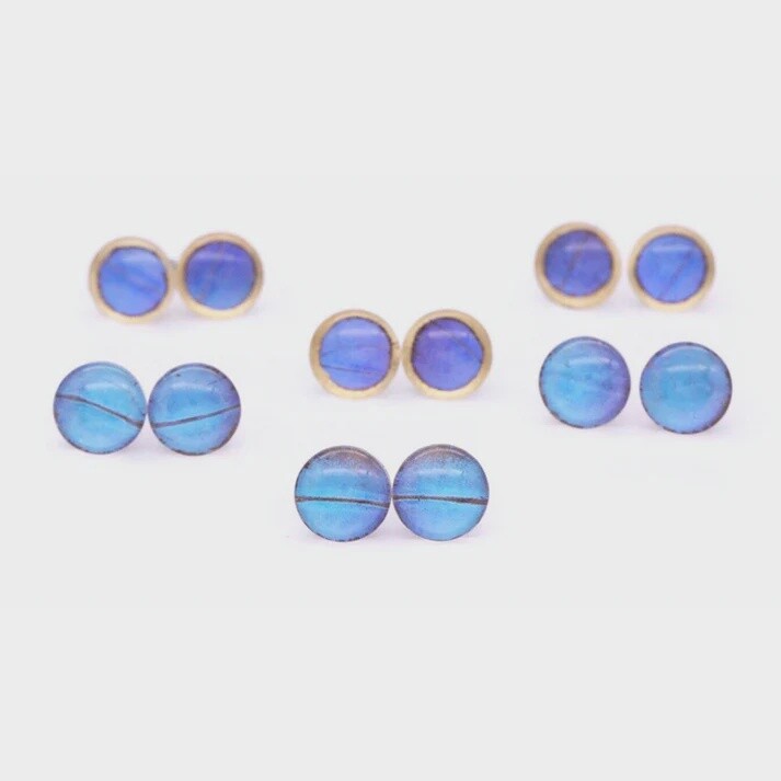 Blue Morpho Glass Studs