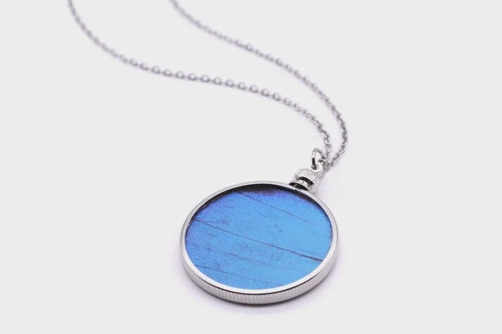 Double Sided Blue Morpho Pendant