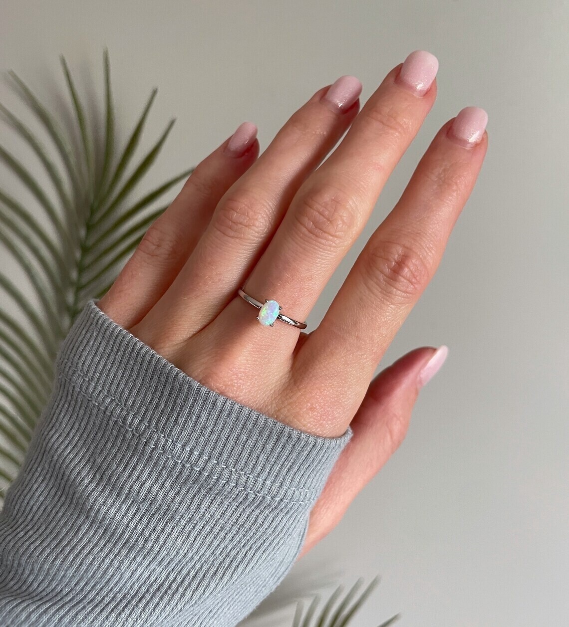 Sterling Silver Opal Ring