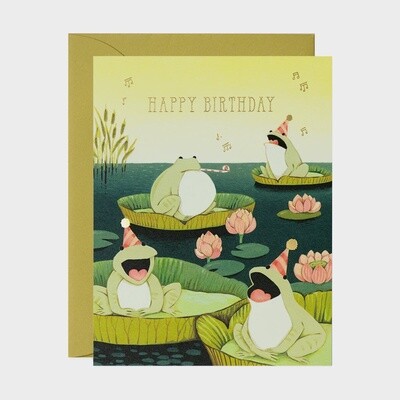 Singing Frogs Birthday Greeting Card
