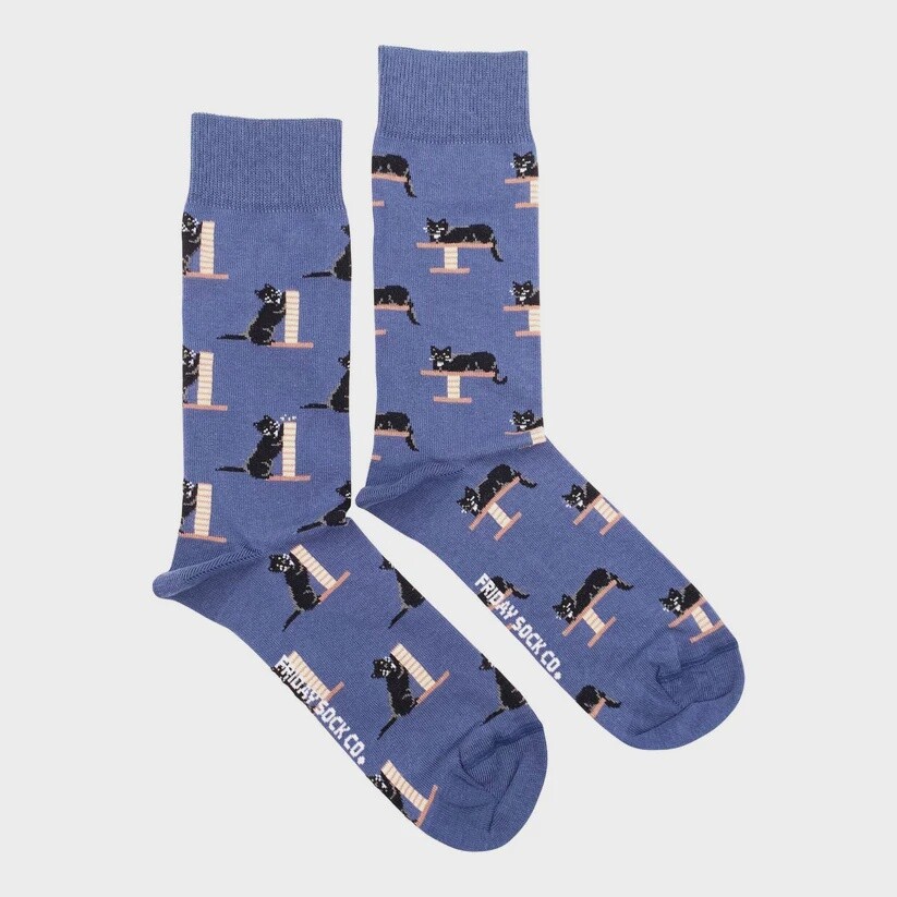 Men&#39;s Cozy Black Cat Socks