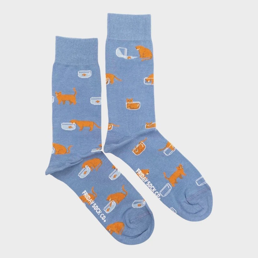 Men&#39;s Cat &amp; Goldfish Socks