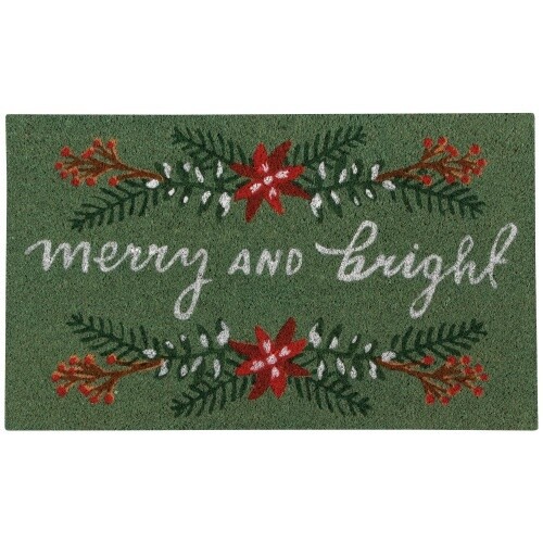 Poinsettia Coir Fiber Doormat