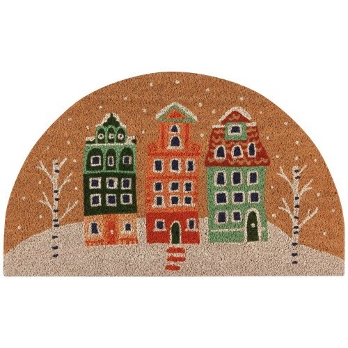 Candy Cane Lane Shaped Coir Fibre Doormat