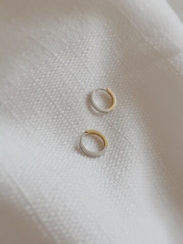 Mixed Metals Huggie Hoops