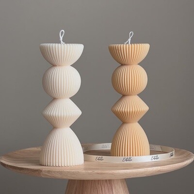 Ribbed Hourglass Candle