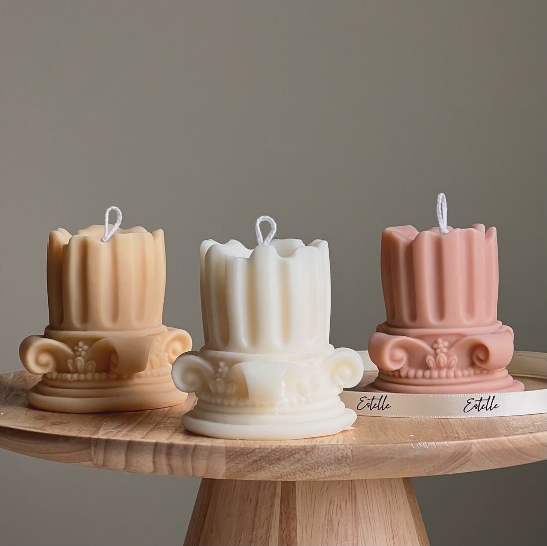 Short Roman Column Candle