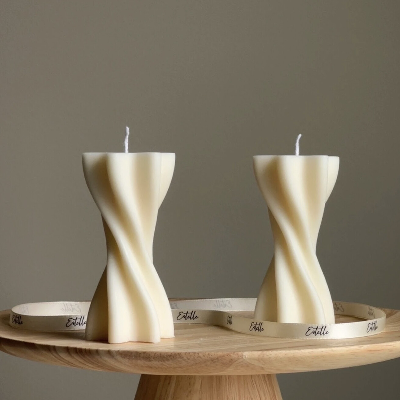 Wavy Swirl Pillar Candle