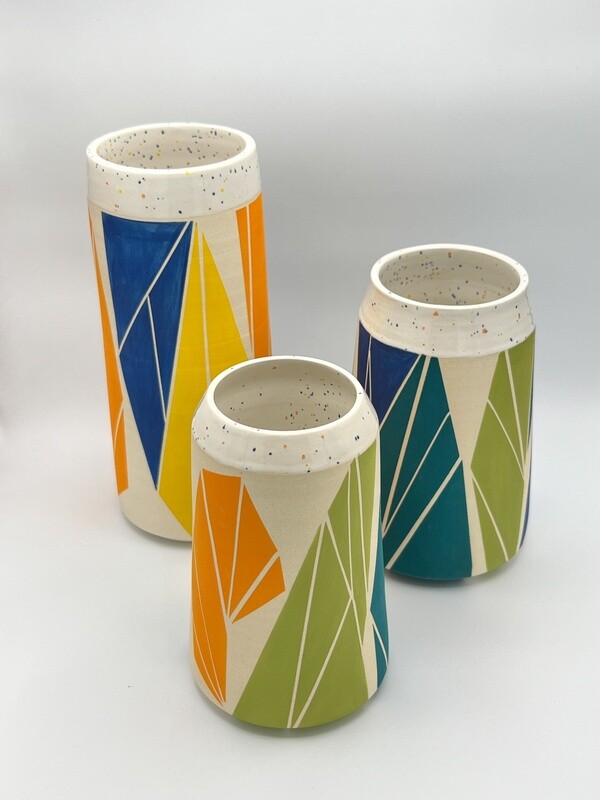 Colourful Vase with Speckled Top