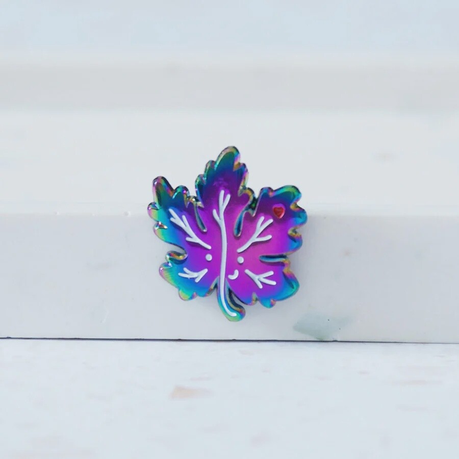 Rainbow Maple Leaf Pin