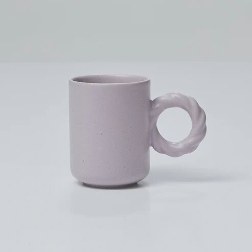 Ceramic Twist Handle Mug, Colour: Purple