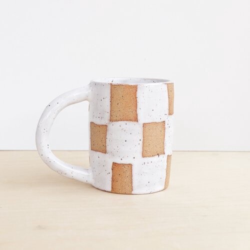 Checkerboard Mug, Colour: White