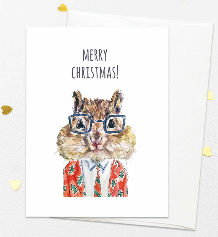Chipmunk Christmas Card