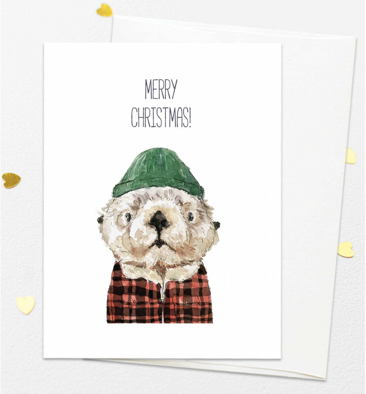 Otter Christmas Card