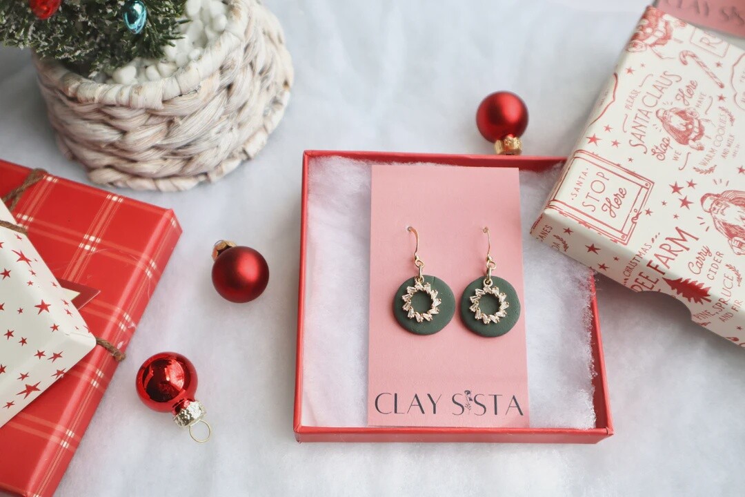 Jewelled Dangle Earrings, Colour: Green