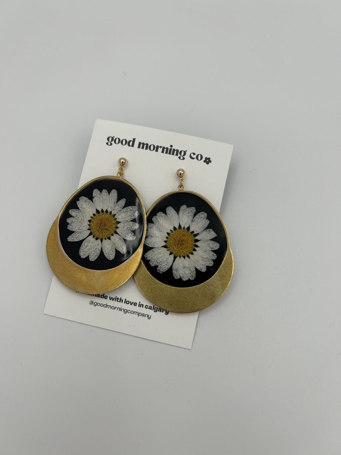 Dramatic Floral Dangles - Noir Daisy
