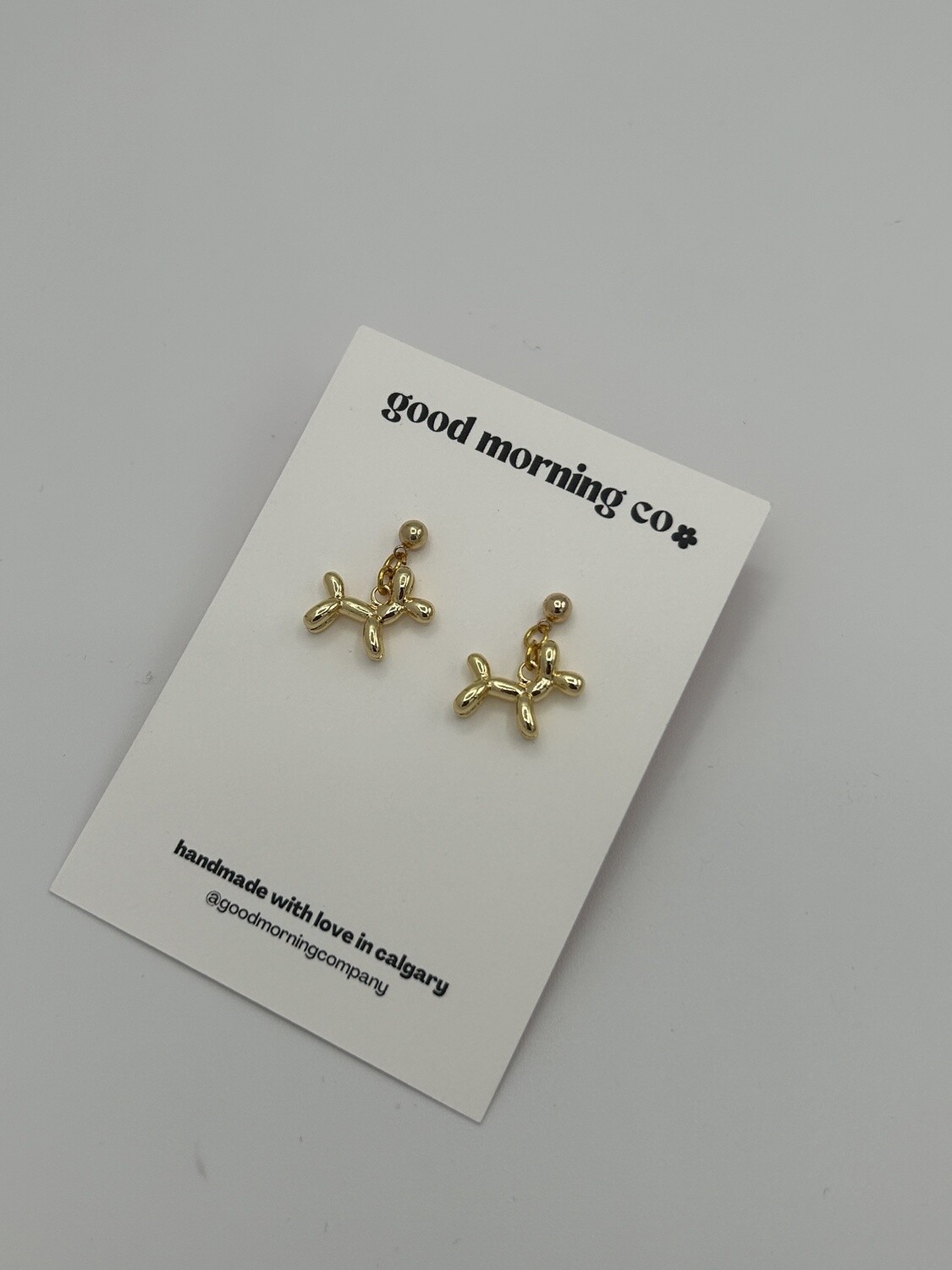 18K Gold Balloon Dog Drops