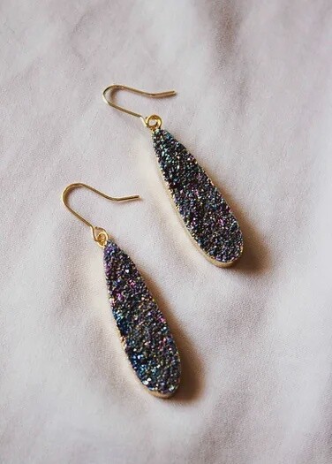 Peyton Druzy Earrings - In Peacock