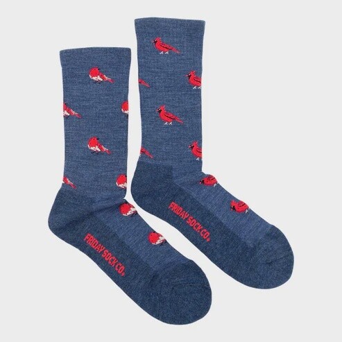 Men&#39;s Cardinal and Robin Merino Wool Socks