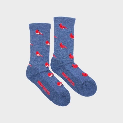 Women&#39;s Cardinal and Robin Merino Wool Socks