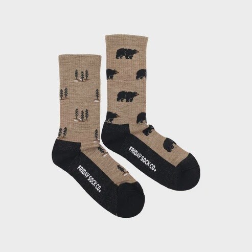 Women&#39;s Bear and Tree Merino Wool Socks