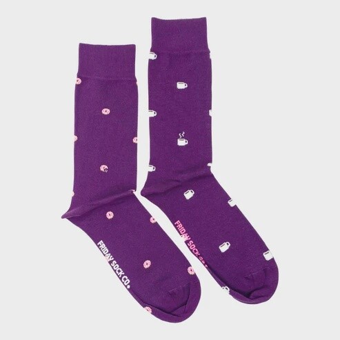 Men&#39;s Tiny Coffee &amp; Donut Socks