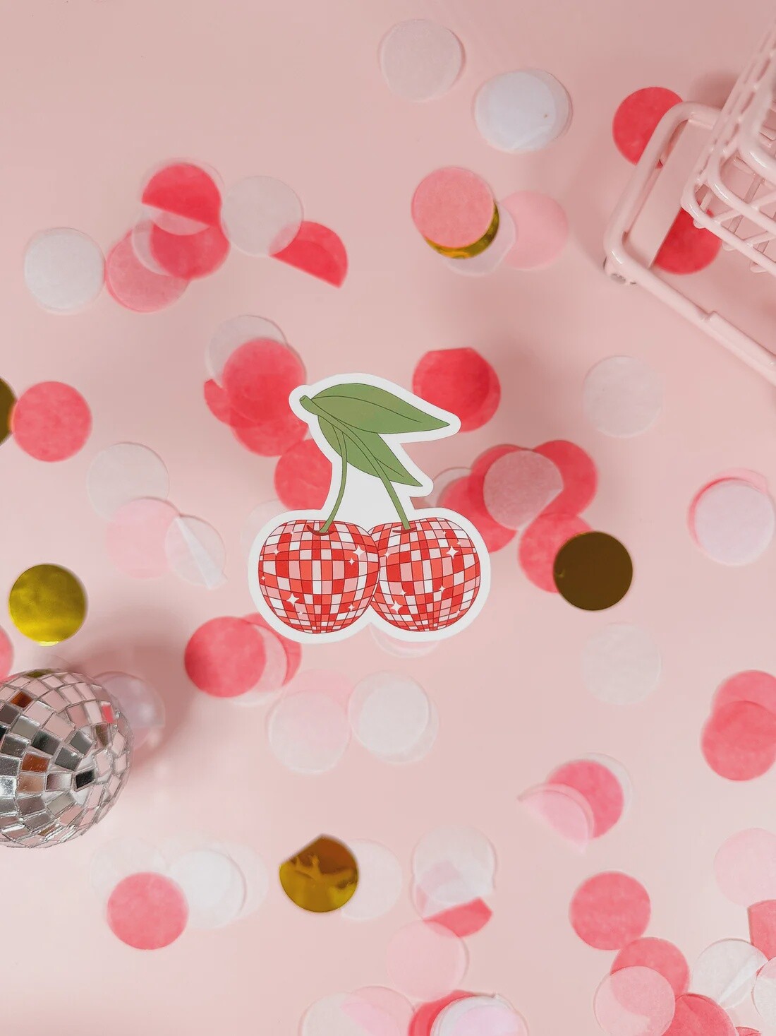 Disco Cherries Vinyl Sticker