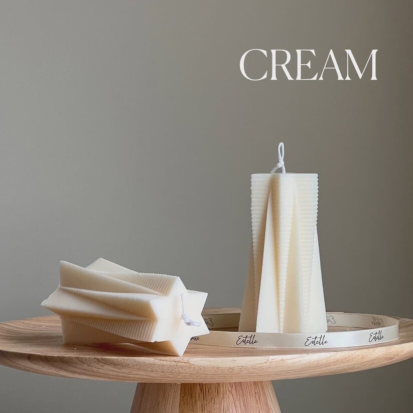 Ribbed Star Pillar Candle