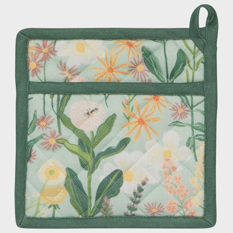 Bees and Blooms Spruce Potholder