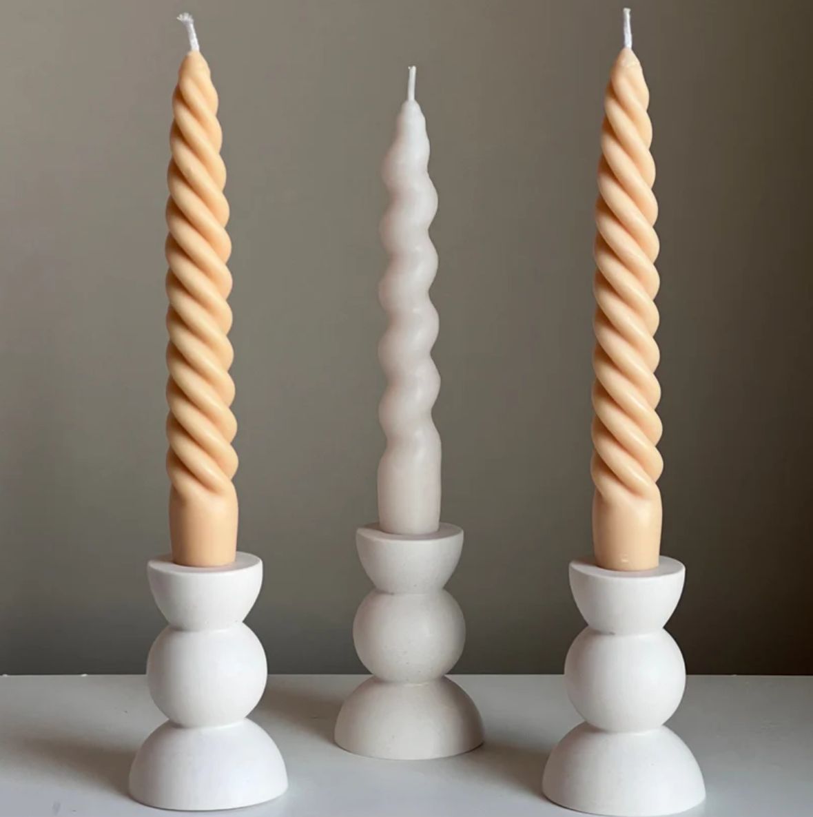 Round Hourglass Candlestick Holder