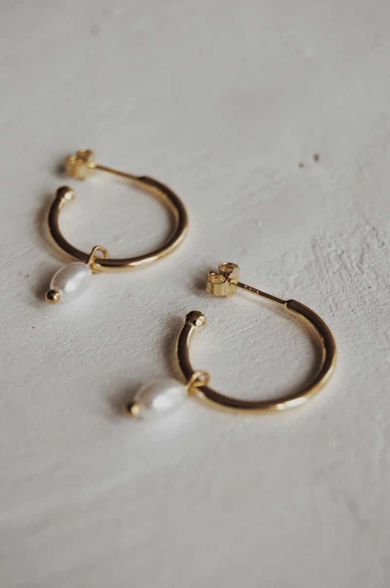 Beloved Pearl Hoop Earrings