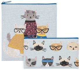 Feline Fine Snack Bags Set of 2