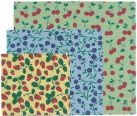 Berries and Fruit Beeswax Wrap Set of 3