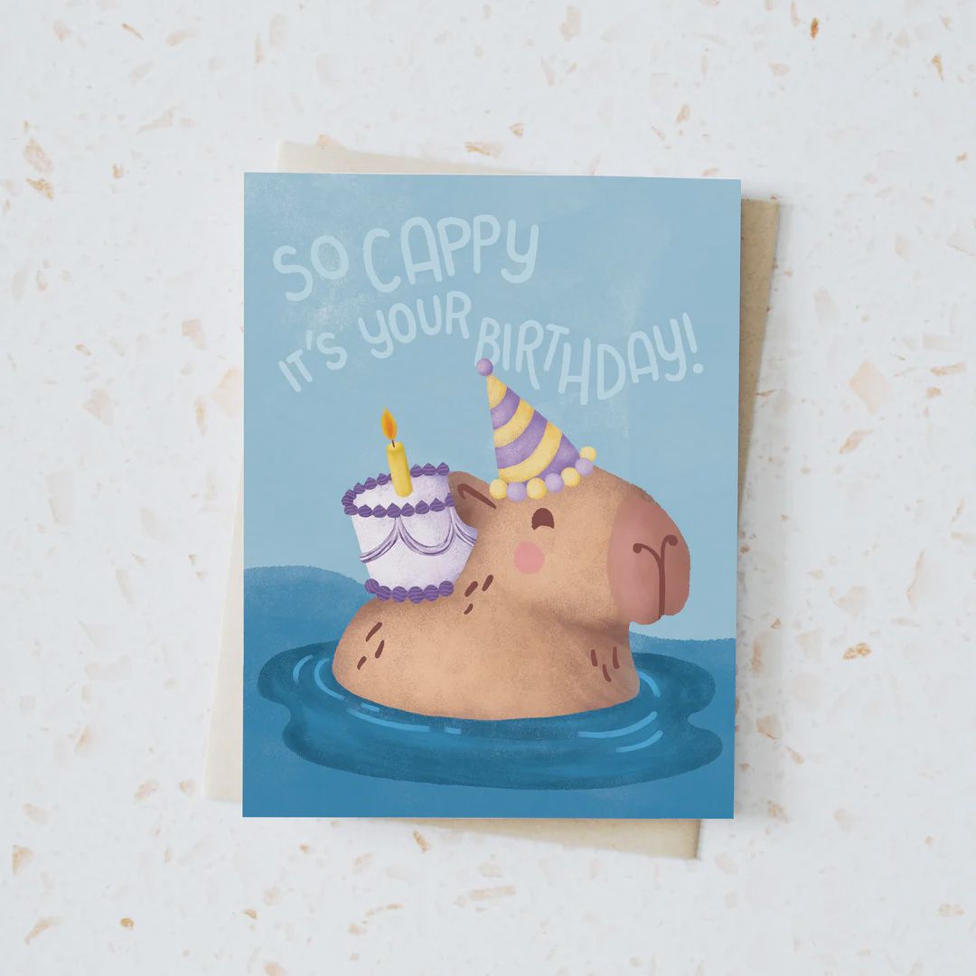Capybara birthday card
