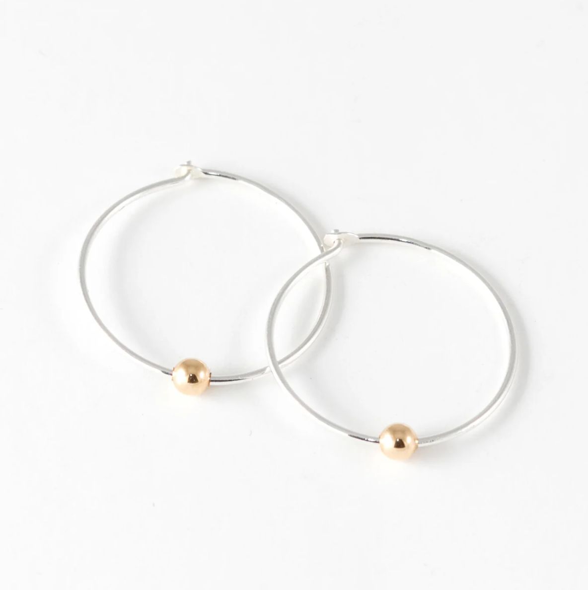 20mm Sleeper Hoop Earrings – Silver – Medium