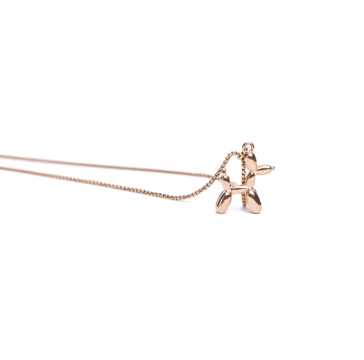 Dog Balloon Necklace Rose Gold